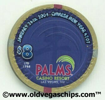 Palms Hotel Chinese New Year of the Ox 2009 $8 Casino Chip