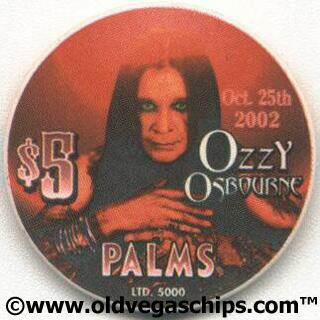 Palms Hotel Ozzy Osbourne 2002 $5 Casino Chip