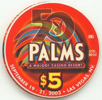 Las Vegas Palms Hotel Playboy Bunny $5 Casino Chip