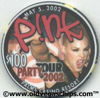 Palms Casino Pink 2002 $100 Casino Chip 