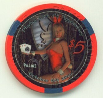 Palms Playboy Club 4th Anniversary 2010 $5 Casino Chip 