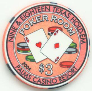 Palms Hotel Poker Room Texas Hold'em $3 Casino Chip