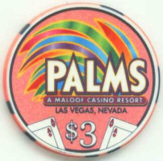 Las Vegas Palms Hotel Poker Room Texas Hold'em $3 Casino Chip