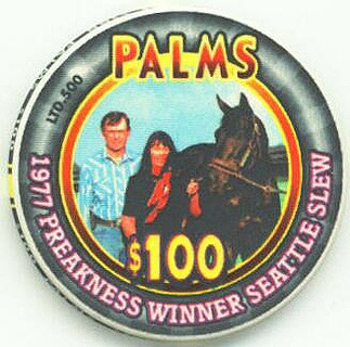 Palms Hotel 1977 Preakness Winner Seattle Slew $100 Casino Chip