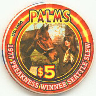 Palms Hotel 1977 Preakness Winner Seattle Slew $5 Casino Chip