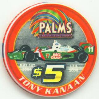 Las Vegas Palms Hotel Tony Kanaan Race Car $5 Casino Chip