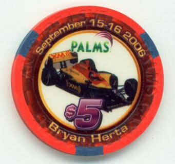 Palms Hotel Tony Kanaan & Bryan Herta $5 Casino Chip