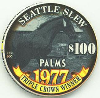 Palms Hotel 1977 Triple Crown Winner Seattle Slew $100 Casino Chip