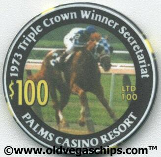 Palms Hotel 1973 Triple Crown Winner Secretariat $100 Casino Chip 