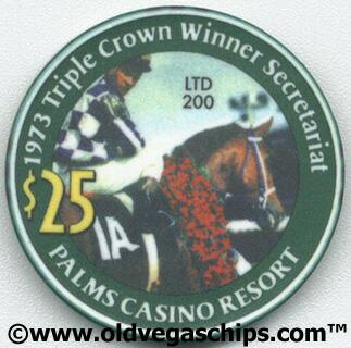 Palms Hotel 1973 Triple Crown Winner Secretariat $25 Casino Chip 