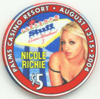 Palms Hotel Stuff Magazine 2004 Nicole Richie $5 Casino Chip