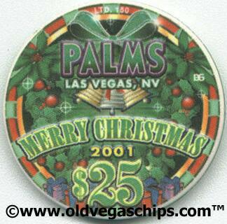 Las Vegas Palms Hotel Christmas 2001 $25 Casino Chip