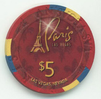 Paris Las Vegas Bienvenue Au Tour Eiffel $5 Casino Chip