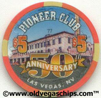 Las Vegas Pioneer Club 50th Anniversary $5 Casino Chip