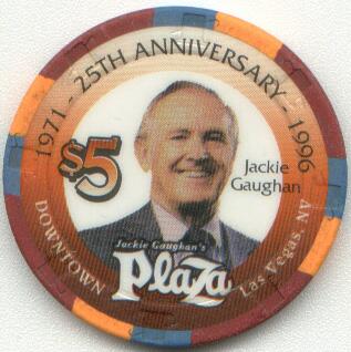 Jackie Gaughan's Plaza 25th Anniversary Jackie Gaughan $5 Casino Chip