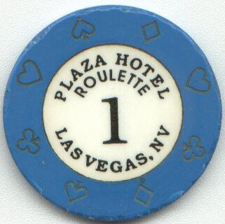 Las Vegas Jackie Gaughan's Plaza Blue Roulette Casino Chip
