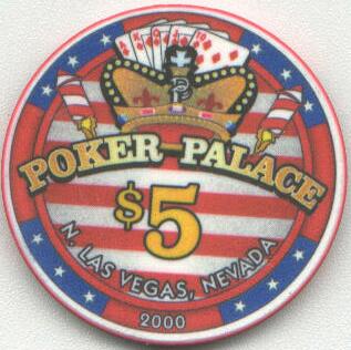 Las Vegas Poker Palace 4th of July 2000 $5 Casino Chip