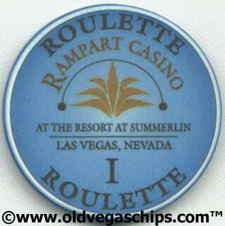 Rampart Casino Blue Roulette Chip