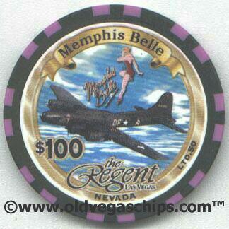 Las Vegas Regent Casino Memphis Belle $100 Casino Chip