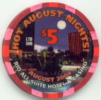 Las Vegas Rio Hotel Hot August Nights $5 Casino Chip