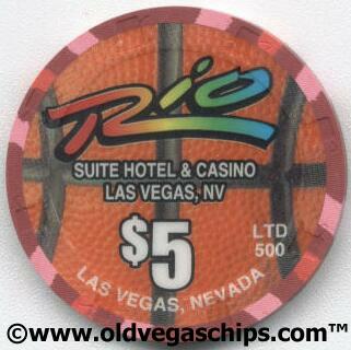 Las Vegas Rio Hotel Hoop It Up $5 Casino Chip