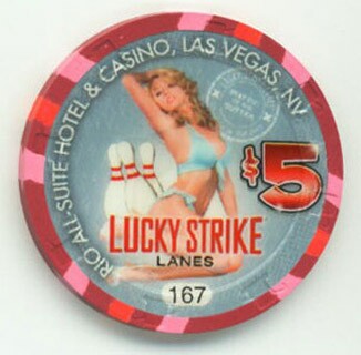 Las Vegas Rio Hotel Lucky Strike Lanes $5 Casino Chip