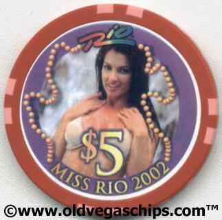 Rio Miss Rio 2002 $5 Casino Chip