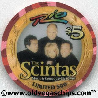 Las Vegas Rio Hotel The Scintas $5 Casino Chip
