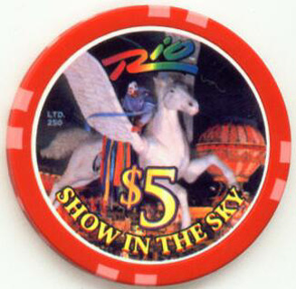 Las Vegas Rio Show in the Sky 2002 $5 Casino Chip