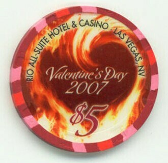 Rio Hotel Valentine's Day 2007 $5 Casino Chip