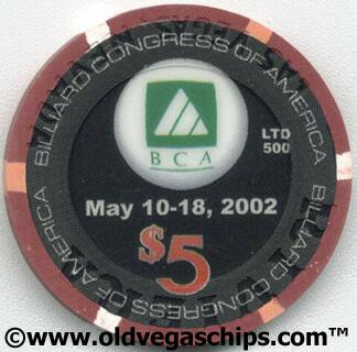 Las Vegas Riviera BCA Pool Tournament 2002 $5 Casino Chip