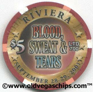 Las Vegas Riviera Blood, Sweat, & Tears $5 Casino Chip 