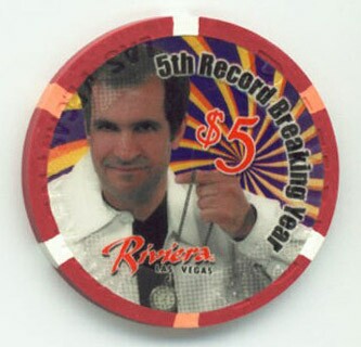 Las Vegas Riviera Hypnotist Dr. Scott Lewis $5 Casino Chip