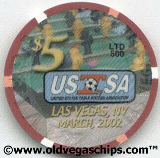 Las Vegas Riviera USTSA United States Table Soccer Association 2002 $5 Casino Chips