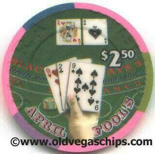 Riviera April Fool's Black Jack $2.50 Casino Chip