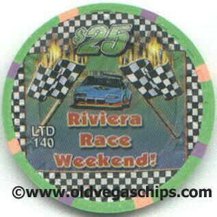 Las Vegas Riviera NASCAR Race Weekend 2001 $25 Casino Poker Chips