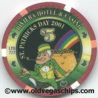 Riviera St. Patrick's Day 2001 $5 Casino Chip 