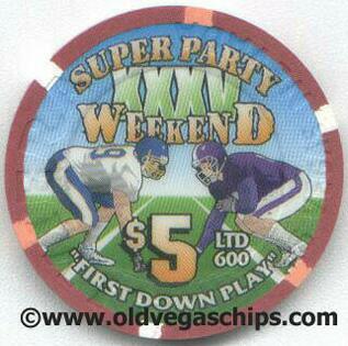 Las Vegas Riviera Super Bowl XXXV 2001 $5 Casino Chip 
