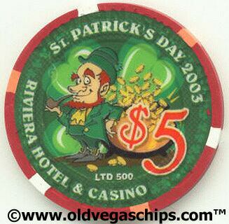Riviera St. Patrick's Day 2003 $5 Casino Chip 