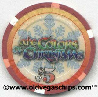 Las Vegas Riviera Colors of Christmas 2001 $5 Casino Chip