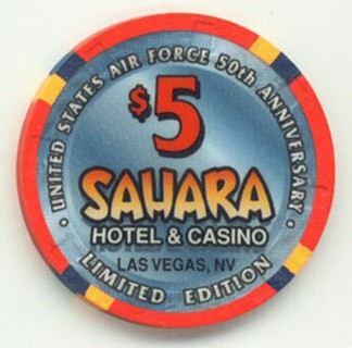 Sahara Hotel Air Force 50th Anniversary $5 Casino Chip