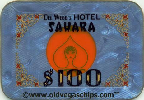 Del Webb's Sahara $100 Baccarat Plaque