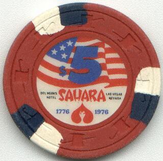 Las Vegas Sahara Hotel $5 Bicentennial Casino Chip