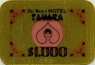 Las Vegas Sahara Hotel $1,000 Baccarat Plaque