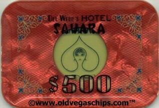 Las Vegas Del Webb's Sahara $500 Baccarat Plaque