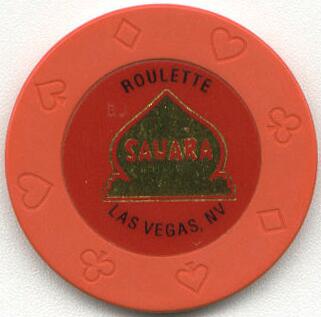 Las Vegas Sahara Hotel Orange Roulette Chip