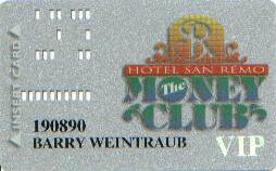 San Remo Casino VIP Slot Club Card 