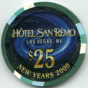 Hotel San Remo Millennium $25 Casino Chip
