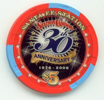 Santa Fe Station Station Casinos 30th Anniversary $5 Chip 