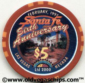 Santa Fe Casino 6th Anniversary $5 Casino Chip